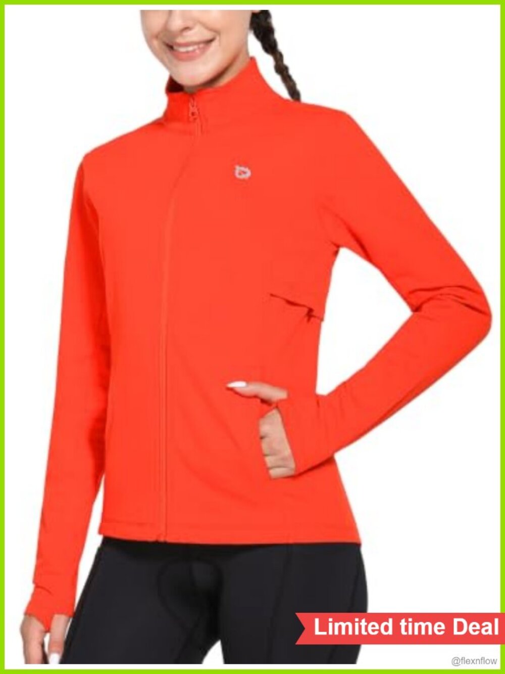 Women's Fleece Running Jacket Water Resistant Winter Cycling Zip Up